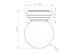 Sollux Lighting Plafón^Lámpara de techo Zori minimalista de cerámica/vidrio vidriado - 1 fuentes luminosas - L.12 x A.12 cm - Amarillo