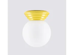 Sollux Lighting Plafón^Lámpara de techo Zori minimalista de cerámica/vidrio vidriado - 1 fuentes luminosas - L.12 x A.12 cm - Amarillo