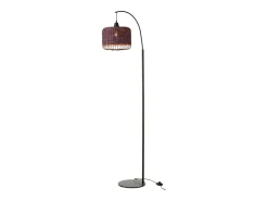 Lámpara farol de metal y fibra marrón 56x27x168 cm