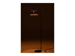 Lámpara farol de metal y fibra marrón 56x27x168 cm