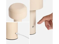 Lámpara led de metal para mesa interior, 13cm beige