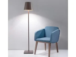 Lámpara De Pie^Lámpara LED Poldina Pro XXL Corten recargable y regulable de 150 cm con batería de hasta 12 horas Marru00f3n
