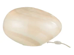Lámpara ovalada de vidrio blanco de 40x30x24 cm