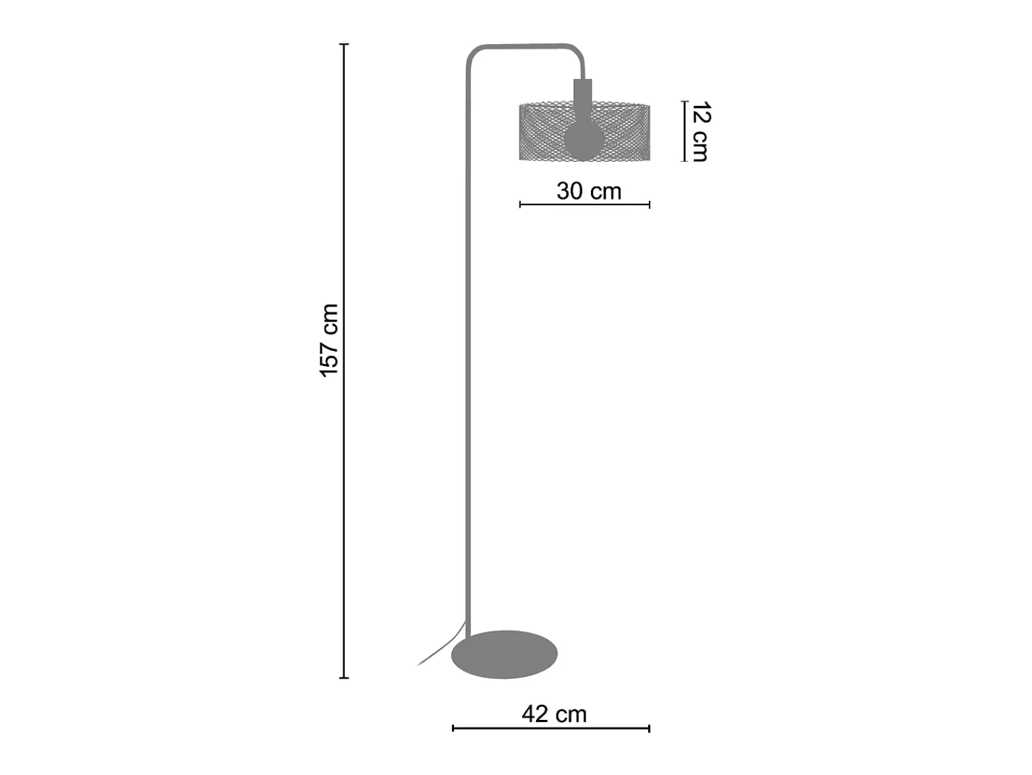 TOSEL Lámpara para Escritorio ,metal, ,A157xD30xP42cm Blanco