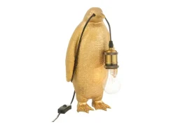 J-Line Lámpara De Mesa^Lámpara pingüino de resina dorada 18,5x18,5x35cm Dorado