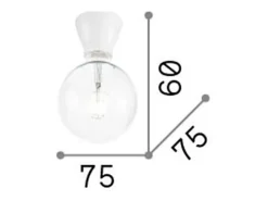Ideal Lux Plafón^Lámpara Semi Empotrar Decorativa Negra, E27 Negro