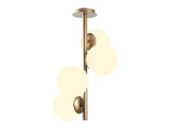 Best OZAIA Lámpara techo metal y cristal 4 globos FAZE - D. 32 cm x Alt. 53 cm - y blanco Dorado