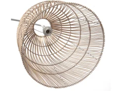OZAIA Lámpara De Pie^Lámpara étnica de hierro y ratán natural - Alt. 177 cm - PARNAIBA Color natural claro / Blanco