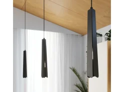 Best Sollux Lighting Lámparas colgantes Astel escandinavo de acero - 1 fuentes luminosas 3000K - L.8 x A.120 cm - Negro
