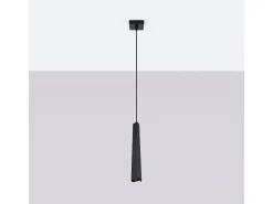 Best Sollux Lighting Lámparas colgantes Astel escandinavo de acero - 1 fuentes luminosas 3000K - L.8 x A.120 cm - Negro