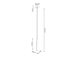 Best Sollux Lighting Lámparas colgantes Astel escandinavo de acero - 1 fuentes luminosas 3000K - L.8 x A.120 cm - Negro
