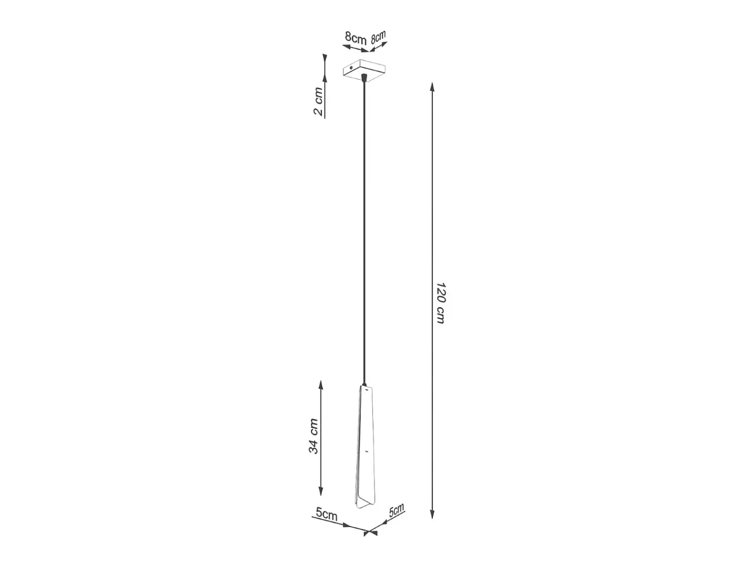 Best Sollux Lighting Lámparas colgantes Astel escandinavo de acero - 1 fuentes luminosas 3000K - L.8 x A.120 cm - Negro