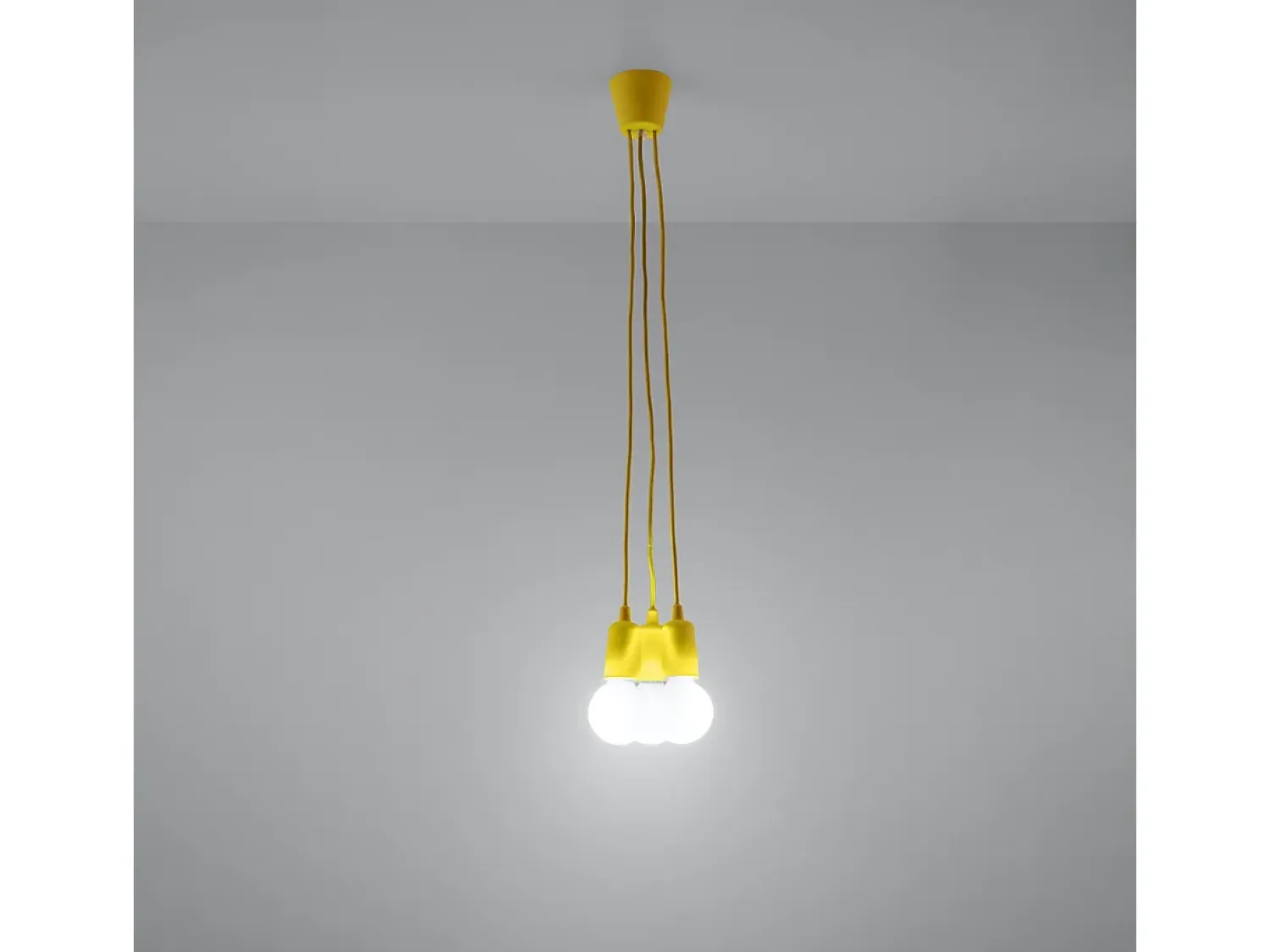 Sale Sollux Lighting Lámparas colgantes Astis moderno de CLORURO DE POLIVINILO - 3 fuentes luminosas 4000K - L.15 x A.90 cm - Amarillo