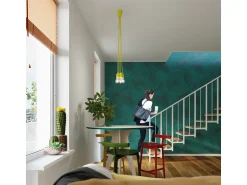 Sale Sollux Lighting Lámparas colgantes Astis moderno de CLORURO DE POLIVINILO - 3 fuentes luminosas 4000K - L.15 x A.90 cm - Amarillo