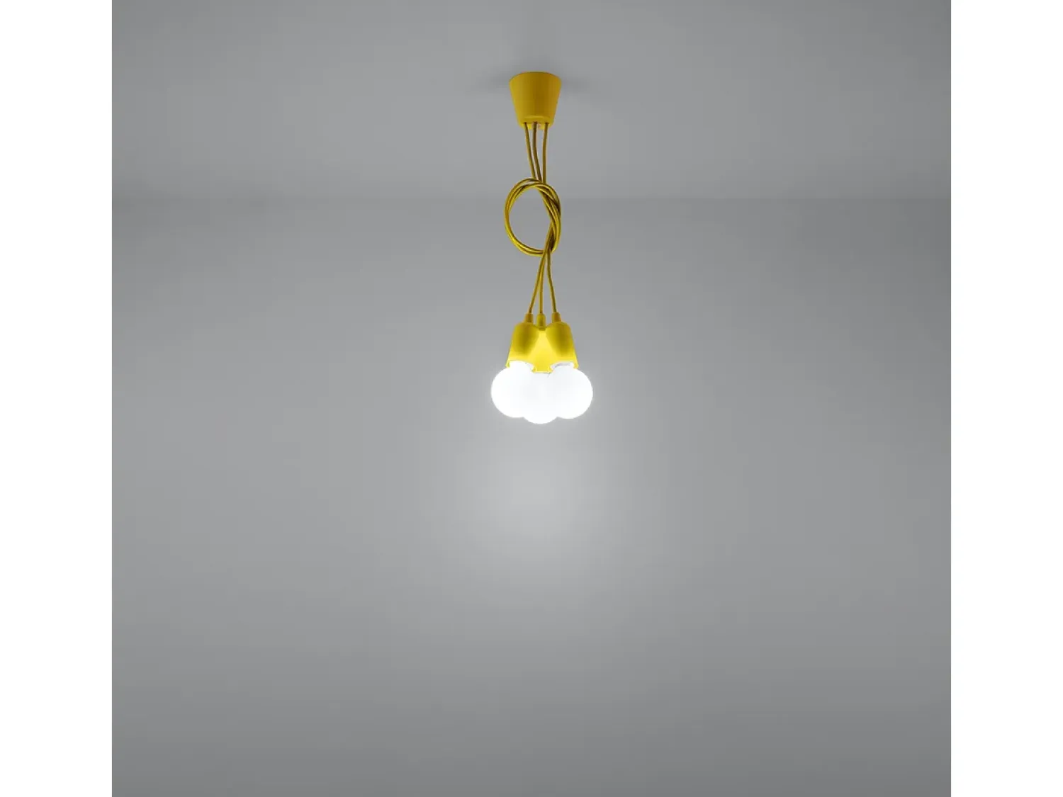 Sale Sollux Lighting Lámparas colgantes Astis moderno de CLORURO DE POLIVINILO - 3 fuentes luminosas 4000K - L.15 x A.90 cm - Amarillo