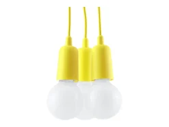Sale Sollux Lighting Lámparas colgantes Astis moderno de CLORURO DE POLIVINILO - 3 fuentes luminosas 4000K - L.15 x A.90 cm - Amarillo