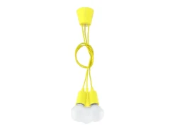 Sale Sollux Lighting Lámparas colgantes Astis moderno de CLORURO DE POLIVINILO - 3 fuentes luminosas 4000K - L.15 x A.90 cm - Amarillo