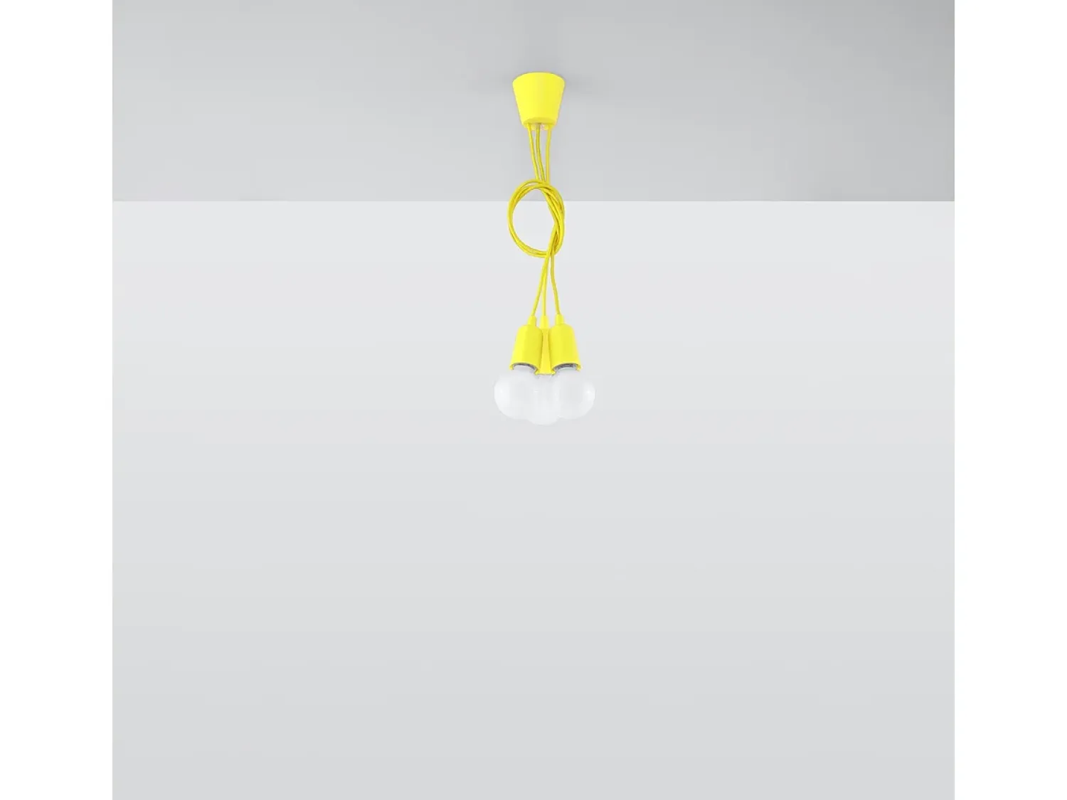 Sale Sollux Lighting Lámparas colgantes Astis moderno de CLORURO DE POLIVINILO - 3 fuentes luminosas 4000K - L.15 x A.90 cm - Amarillo
