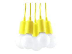 Sollux Lighting Lámpara Suspendida^Lámparas colgantes Astis moderno de CLORURO DE POLIVINILO - 5 fuentes luminosas 3000K - L.25 x A.90 cm - Amarillo