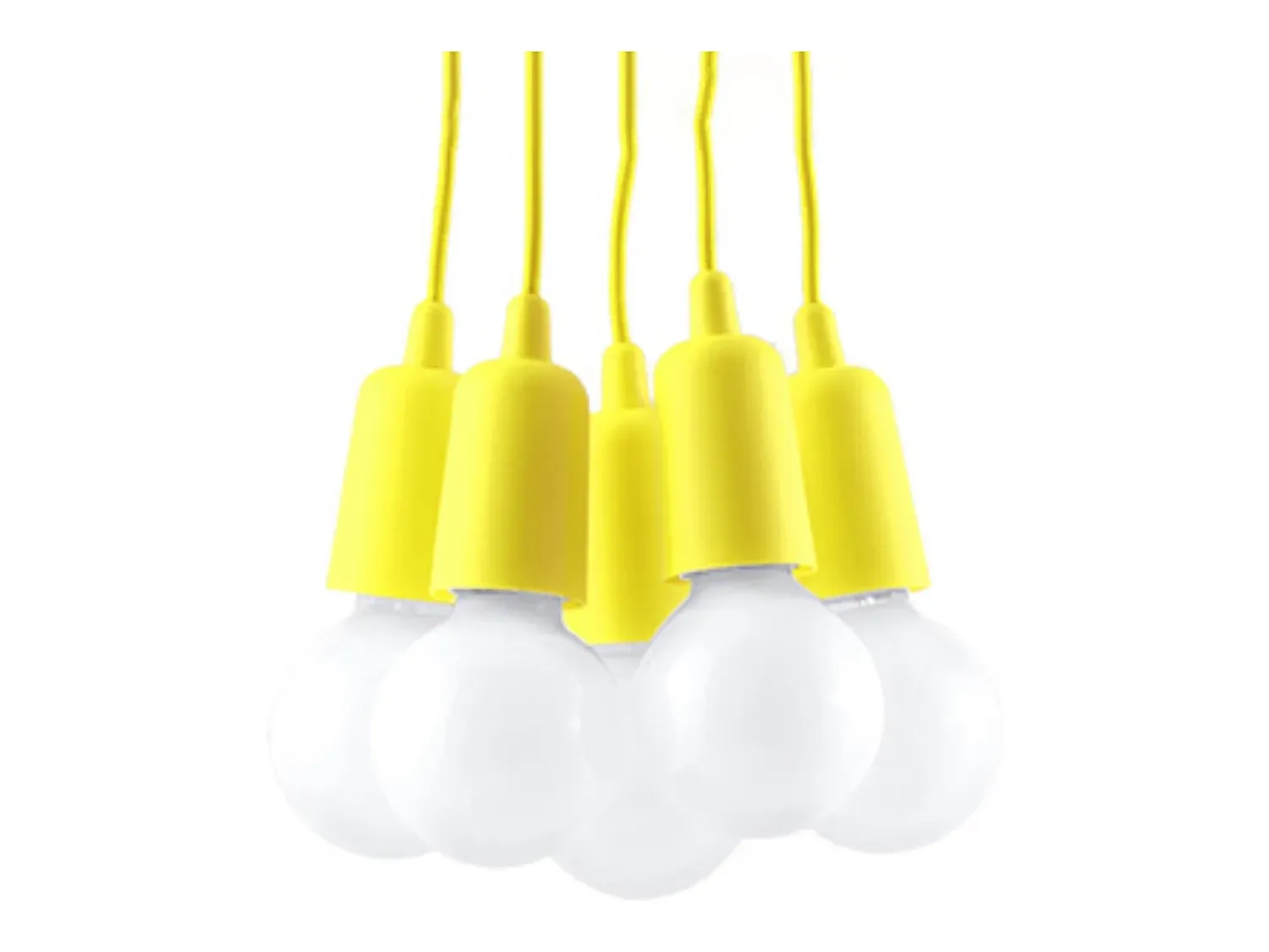 Sollux Lighting Lámpara Suspendida^Lámparas colgantes Astis moderno de CLORURO DE POLIVINILO - 5 fuentes luminosas 3000K - L.25 x A.90 cm - Amarillo