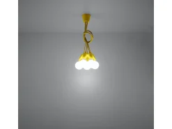 Sollux Lighting Lámpara Suspendida^Lámparas colgantes Astis moderno de CLORURO DE POLIVINILO - 5 fuentes luminosas 3000K - L.25 x A.90 cm - Amarillo