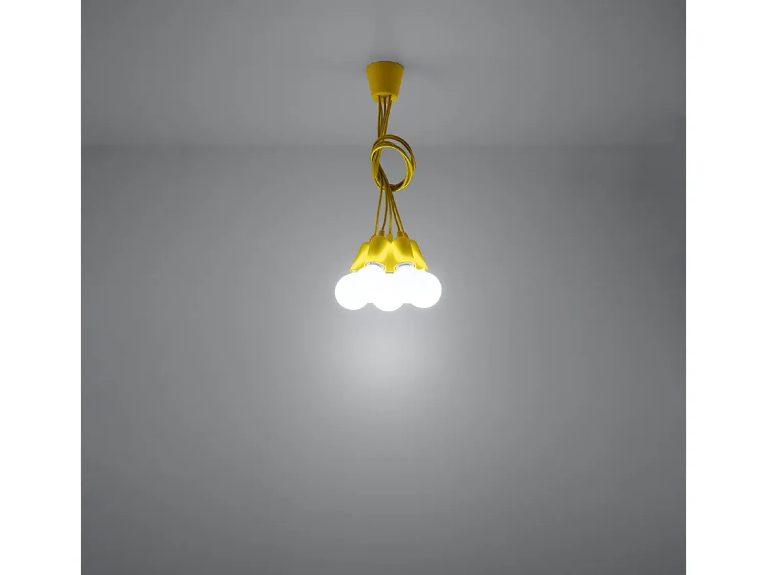 Sollux Lighting Lámpara Suspendida^Lámparas colgantes Astis moderno de CLORURO DE POLIVINILO - 5 fuentes luminosas 3000K - L.25 x A.90 cm - Amarillo