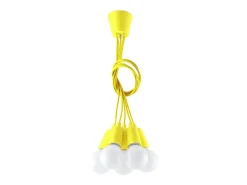 Sollux Lighting Lámpara Suspendida^Lámparas colgantes Astis moderno de CLORURO DE POLIVINILO - 5 fuentes luminosas 3000K - L.25 x A.90 cm - Amarillo