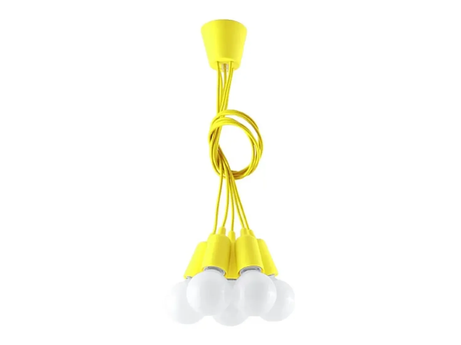 Sollux Lighting Lámpara Suspendida^Lámparas colgantes Astis moderno de CLORURO DE POLIVINILO - 5 fuentes luminosas 3000K - L.25 x A.90 cm - Amarillo