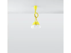 Sollux Lighting Lámpara Suspendida^Lámparas colgantes Astis moderno de CLORURO DE POLIVINILO - 5 fuentes luminosas 3000K - L.25 x A.90 cm - Amarillo