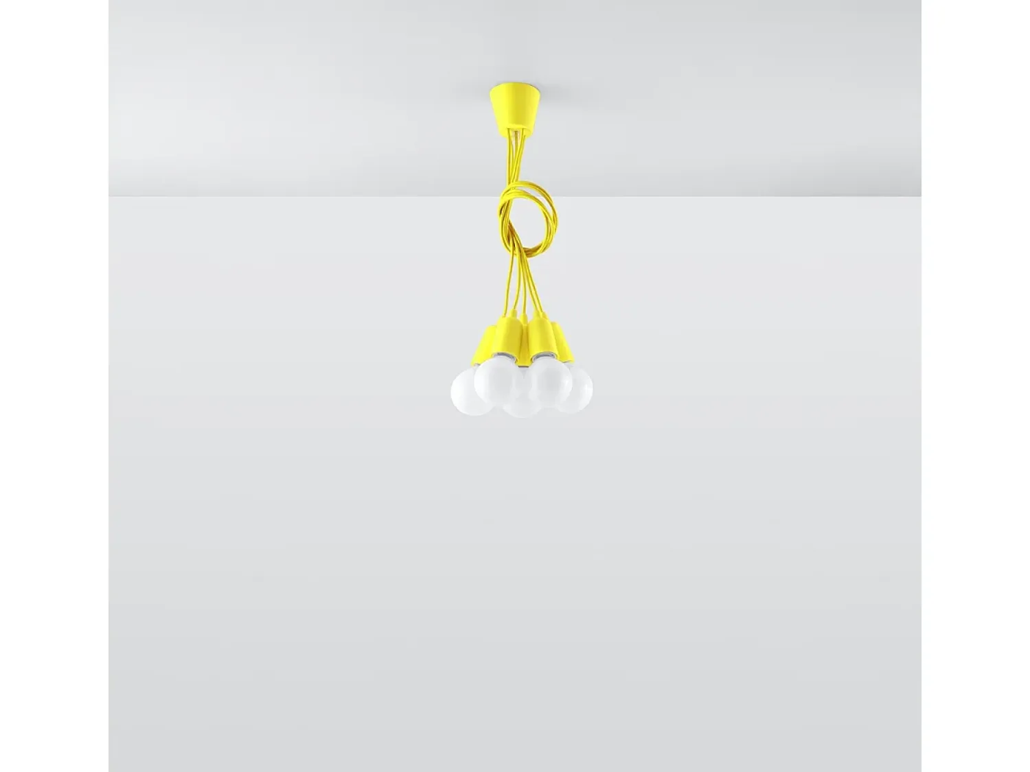Sollux Lighting Lámpara Suspendida^Lámparas colgantes Astis moderno de CLORURO DE POLIVINILO - 5 fuentes luminosas 3000K - L.25 x A.90 cm - Amarillo