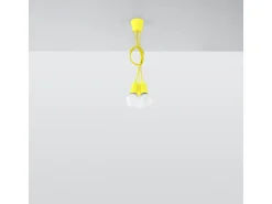 Sollux Lighting Lámpara Suspendida^Lámparas colgantes Astis moderno de CLORURO DE POLIVINILO - 3 fuentes luminosas 3000K - L.15 x A.90 cm - Amarillo
