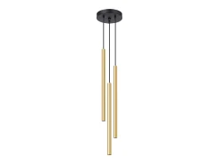 Sollux Lighting Lámpara Suspendida^Lámparas colgantes Brill moderno de acero - 3 fuentes luminosas 4000K - L.20 x A.90 cm - brillo Dorado