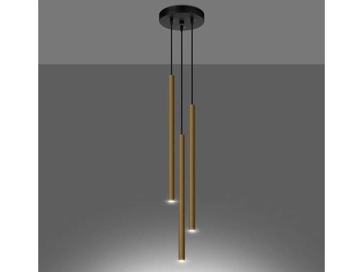 Sollux Lighting Lámpara Suspendida^Lámparas colgantes Brill moderno de acero - 3 fuentes luminosas 4000K - L.20 x A.90 cm - brillo Dorado