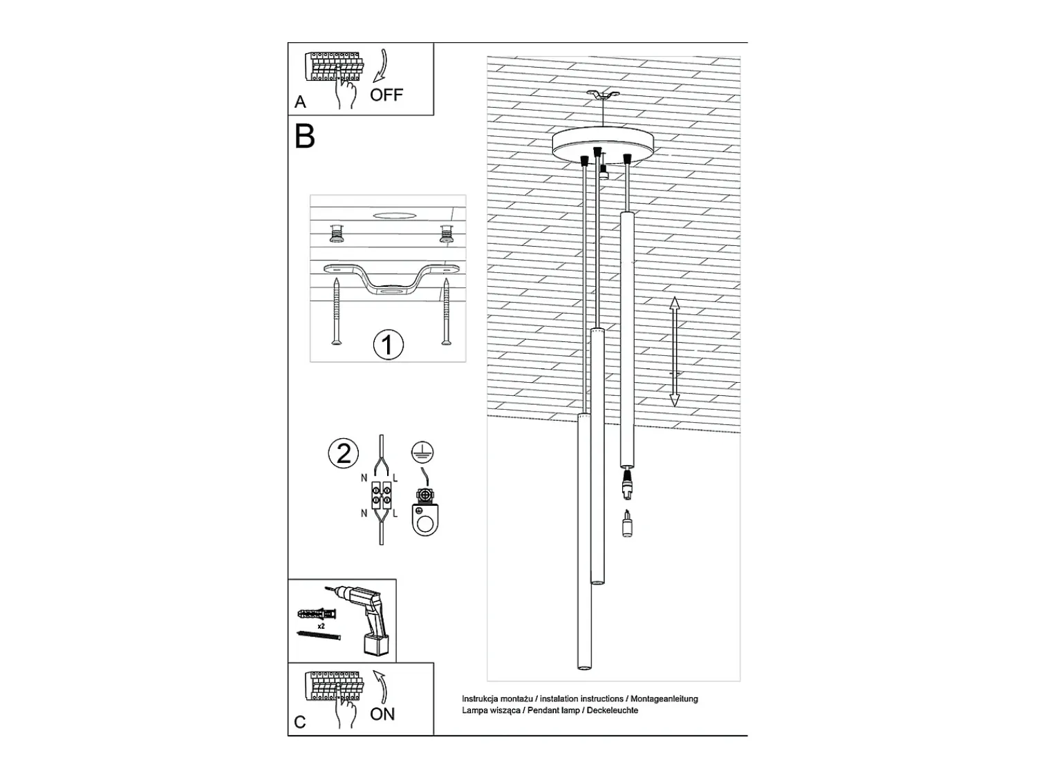 Sollux Lighting Lámpara Suspendida^Lámparas colgantes Brill moderno de acero - 3 fuentes luminosas 4000K - L.20 x A.90 cm - brillo Dorado