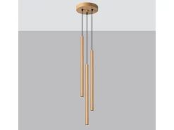 Sollux Lighting Lámpara Suspendida^Lámparas colgantes Brill moderno de acero - 3 fuentes luminosas 3000K - L.20 x A.115 cm - Dorado