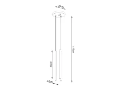 Sollux Lighting Lámpara Suspendida^Lámparas colgantes Brill moderno de acero - 3 fuentes luminosas 4000K - L.20 x A.115 cm - Dorado