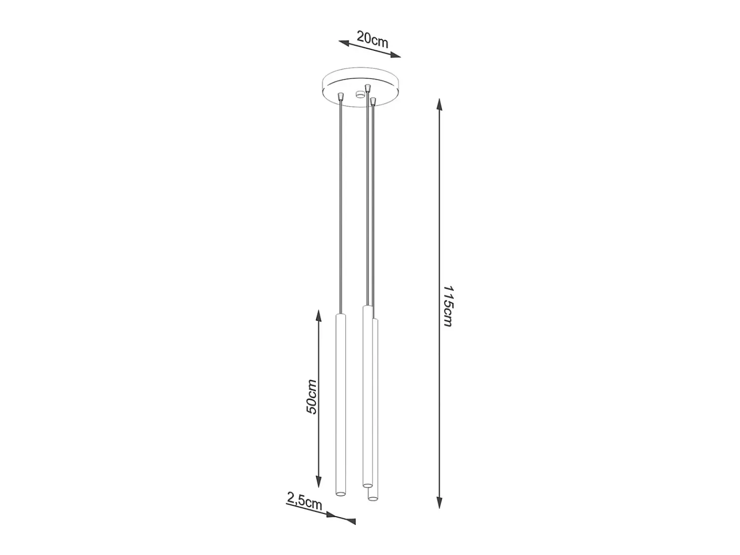 Sollux Lighting Lámpara Suspendida^Lámparas colgantes Brill moderno de acero - 3 fuentes luminosas 4000K - L.20 x A.115 cm - Dorado