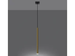 Sollux Lighting Lámpara Suspendida^Lámparas colgantes Brill moderno de acero - 1 fuentes luminosas 4000K - L.8 x A.100 cm - brillo Dorado