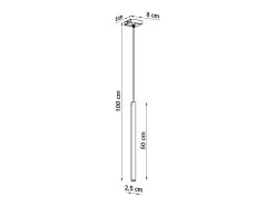Sollux Lighting Lámpara Suspendida^Lámparas colgantes Brill moderno de acero - 1 fuentes luminosas 4000K - L.8 x A.100 cm - brillo Dorado
