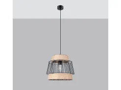 Best Sollux Lighting Lámparas Colgantes Brilo Industrial De Cable De Acero - 1 Fuentes Luminosas - L.35 X A.137 Cm - Negro