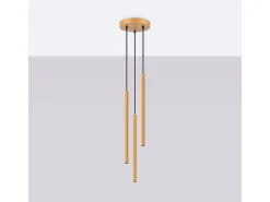 Sollux Lighting Aplique Para Pared^Lámparas colgantes Elara moderno de acero - 3 fuentes luminosas 3000K - L.20 x A.120 cm - Dorado