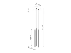 Sollux Lighting Aplique Para Pared^Lámparas colgantes Elara moderno de acero - 3 fuentes luminosas 3000K - L.20 x A.120 cm - Dorado