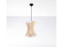 Best Sollux Lighting Lámparas colgantes Elyandra escandinavo de madera - 1 fuentes luminosas 3000K - L.30 x A.107 cm - madera natural Color natural claro