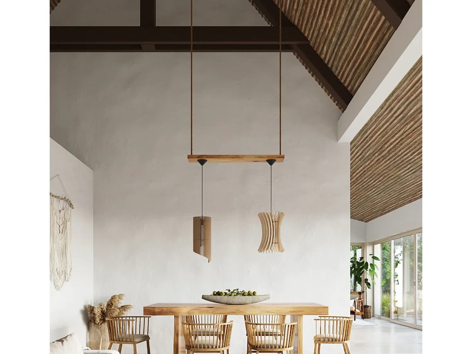 Best Sollux Lighting Lámparas colgantes Elyandra escandinavo de madera - 1 fuentes luminosas 3000K - L.30 x A.107 cm - madera natural Color natural claro