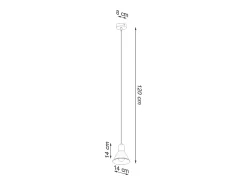 Best Sollux Lighting Lámparas colgantes Faldura moderno de acero - 1 fuentes luminosas 4000K - L.14 x A.120 cm - Negro