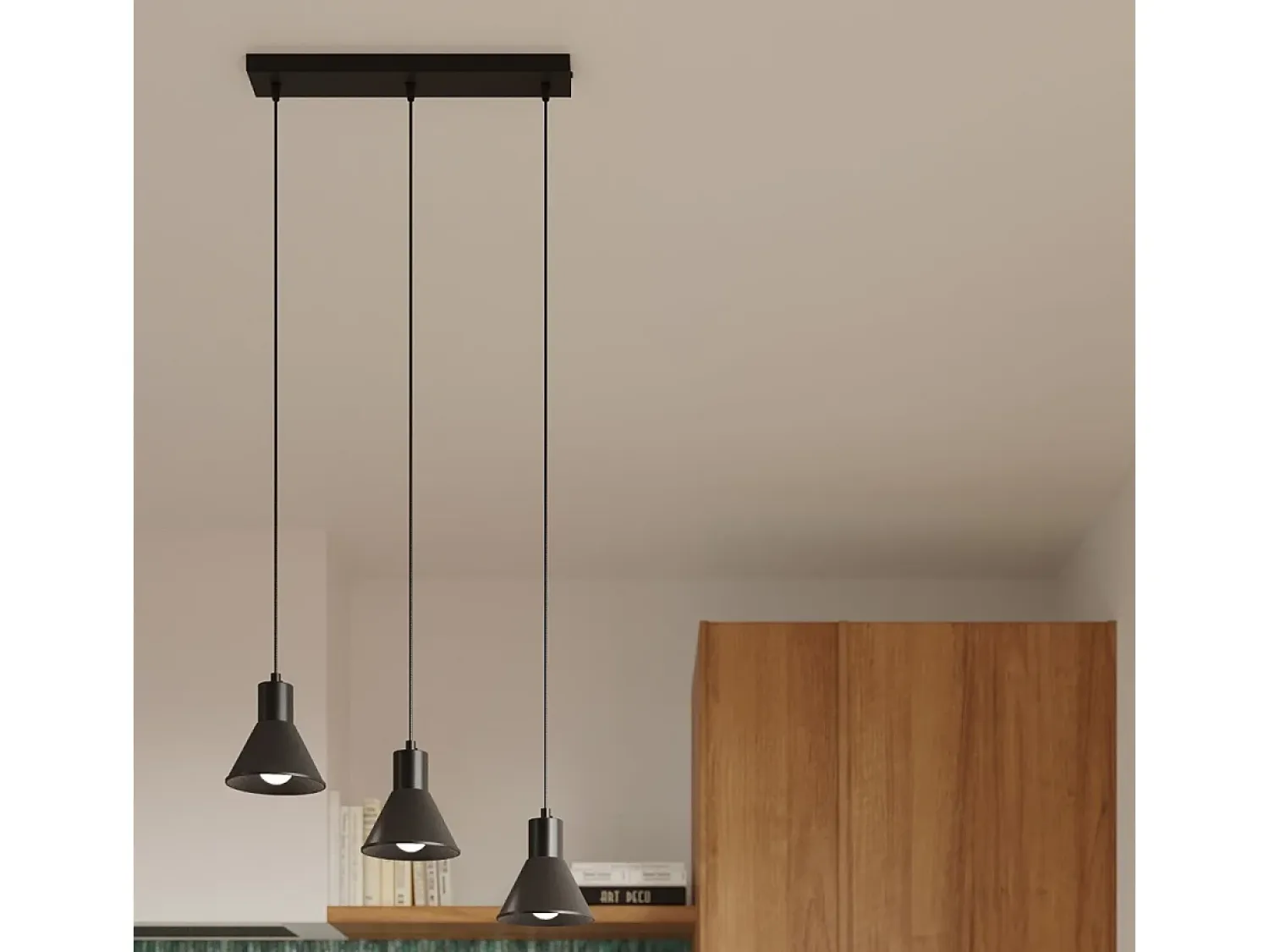 Best Sollux Lighting Lámparas colgantes Faldura moderno de acero - 1 fuentes luminosas 4000K - L.14 x A.120 cm - Negro
