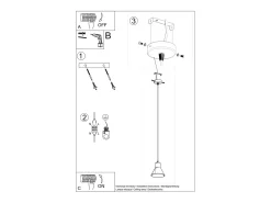 Best Sollux Lighting Lámparas colgantes Faldura moderno de acero - 1 fuentes luminosas 4000K - L.14 x A.120 cm - Negro