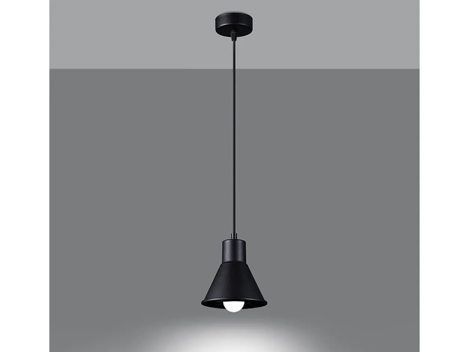 Best Sollux Lighting Lámparas colgantes Faldura moderno de acero - 1 fuentes luminosas 4000K - L.14 x A.120 cm - Negro