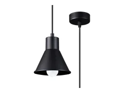 Best Sollux Lighting Lámparas colgantes Faldura moderno de acero - 1 fuentes luminosas 4000K - L.14 x A.120 cm - Negro