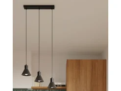 Best Sollux Lighting Lámparas colgantes Faldura moderno de acero - 1 fuentes luminosas 3000K - L.14 x A.120 cm - Negro
